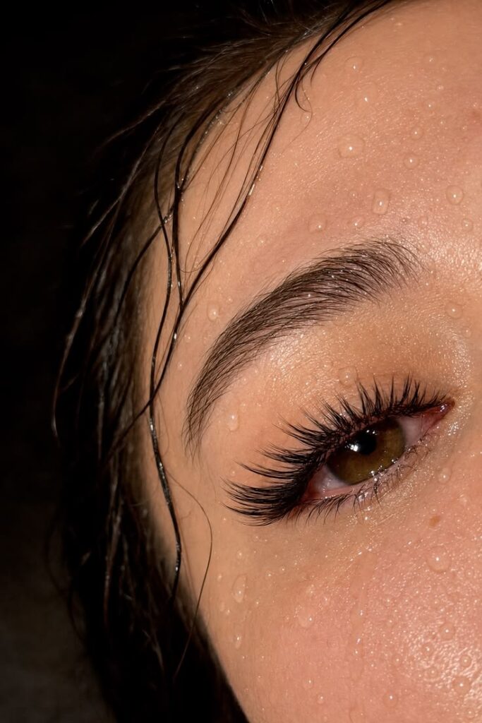 water on Lashes extensions